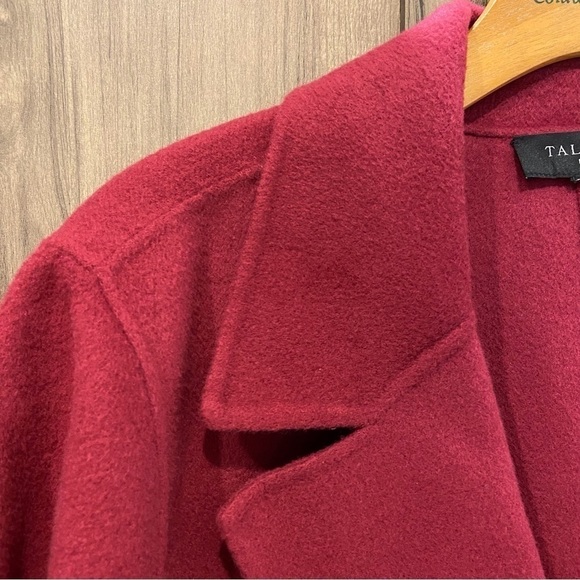 Talbots Plus Jacket 14W Double Face Flannel Wool Blend Maroon - Picture 3 of 11